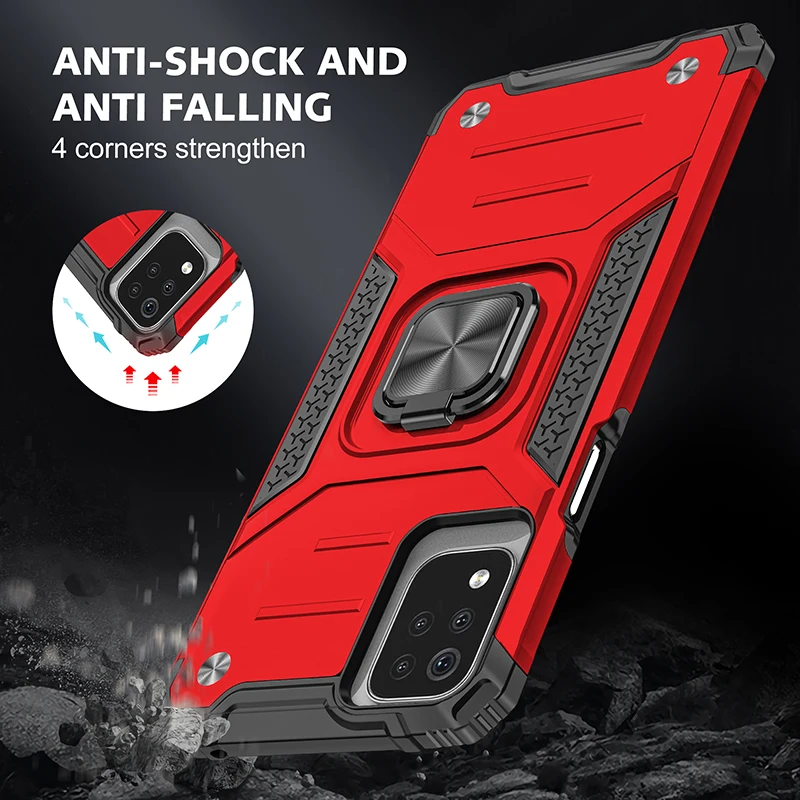 

Magnetic Metal Ring Stand Holder Armor Shockproof Phone Case For LG K53 K52 Soft TPU Hard Plastic Protective Cover Coque Fundas