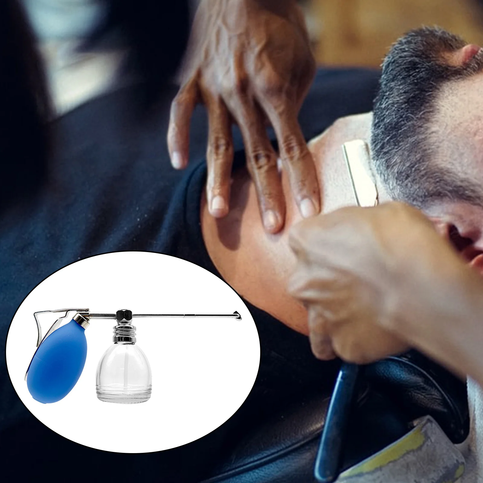 

Powder Air Blower Puffer Barbers Men's Aftershave Lotion Dispenser Bottle