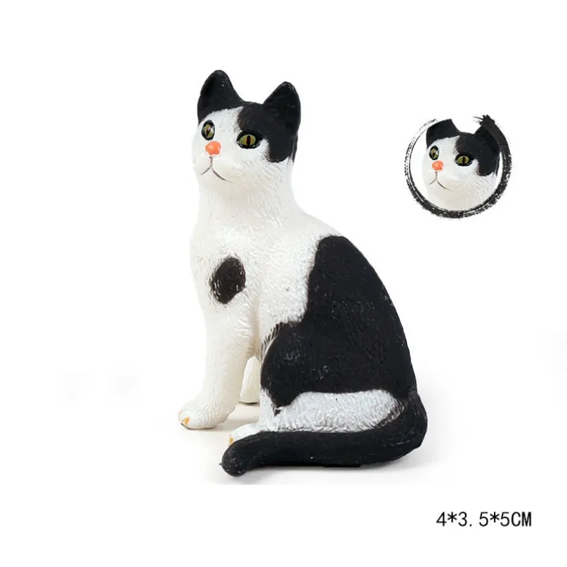 Sitting cat Милый куб модель моделирование зоопарк дикая природа фигура прекрасная образовательная детская панда Лев Зебра слон животное игрушка для детей Декор подарок - Цвет: Sitting cat