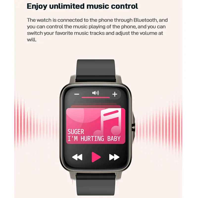 

Large Screen Smartwatch For Men Women Heart Rate Detection Oxygen Music Control Weather Forecast Multi-Sports Mode Smart Watch