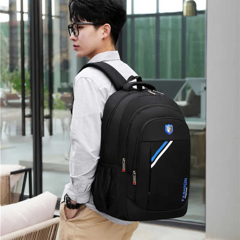 

Водонепроницаемый рюкзак из ткани «Оксфорд» для мужчин, деловой вместительный дорожный ранец для компьютера, Студенческая школьная сумка
