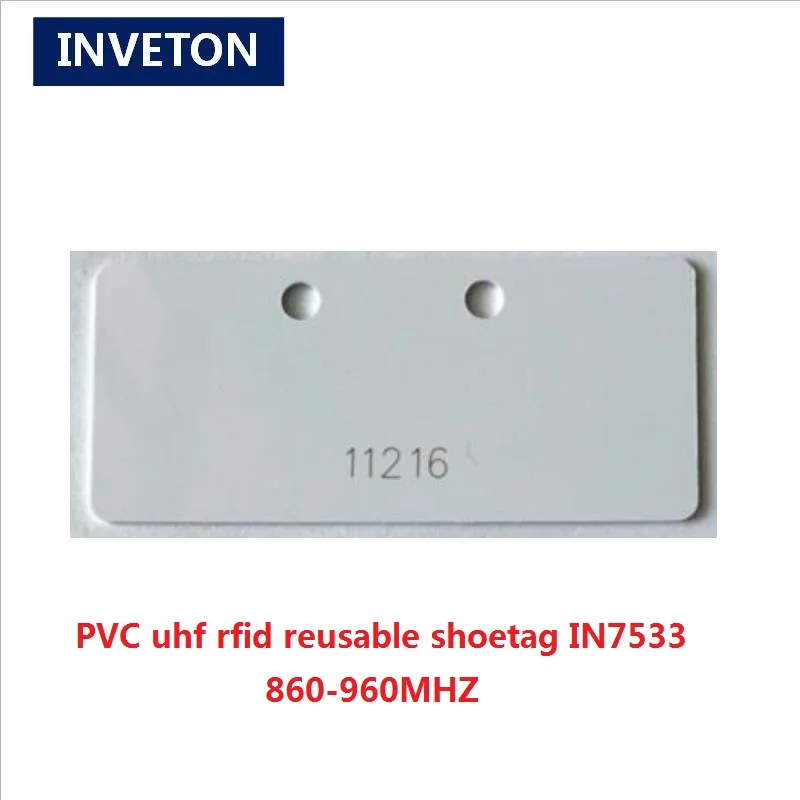 Бесплатный образец белая обувная бирка EPC-Gen2 uhf rfid Метка для обуви ПВХ