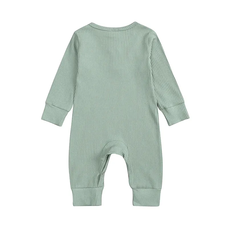 Solid Color Baby Clothes Girl Rompers Fashion Boy Cotton Long Sleeve Toddler Romper Infant 0-24 Months | Мать и ребенок