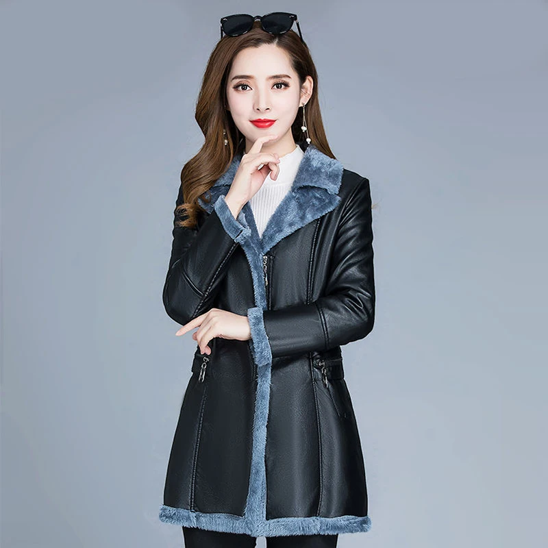 Plush Thick Fur Coat Women's Mid-Length 2022 Winter New Female Jackets Loose Autumn Winter Ladies Outerwear Tops  L36