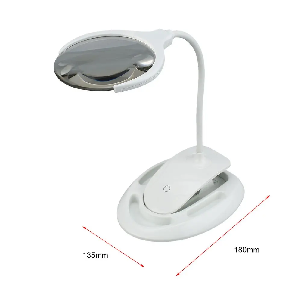 

10X LED Magnifier Light Magnifier Large Lens Magnifying Glass Reading Light Clip-on Table Lamp