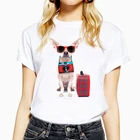Женская футболка с коротким рукавом, Повседневная летняя забавная футболка с мультипликационным изображением для путешествий, 2021, с принтом на тему собак