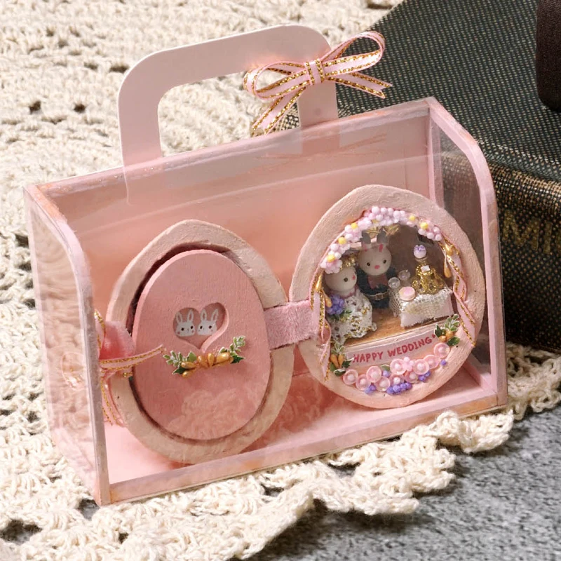 DIY миниатюрная мебель для кукольного дома деревянные Miniaturas Кукольный дом коробка театральные игрушки для детей подарки на день рождения Каса семя мира R2