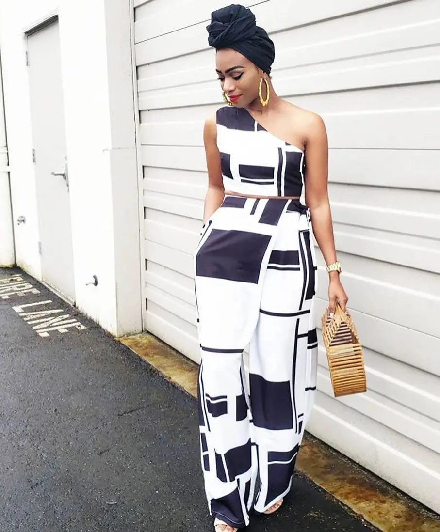 Чокомист из двух частей геометрический узор Топ с открытыми плечами длинный