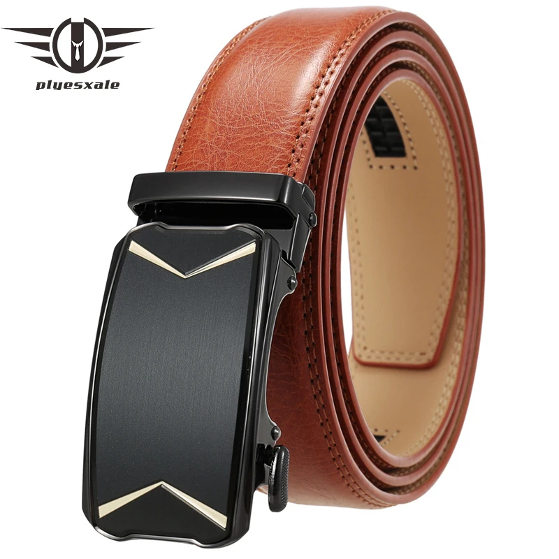 

Luxury Genuine Leather Belts for Men NEW Fashion Designer Automatic Ratchet Buckle Waist Belt Black Red Brown Jeans Strap G380