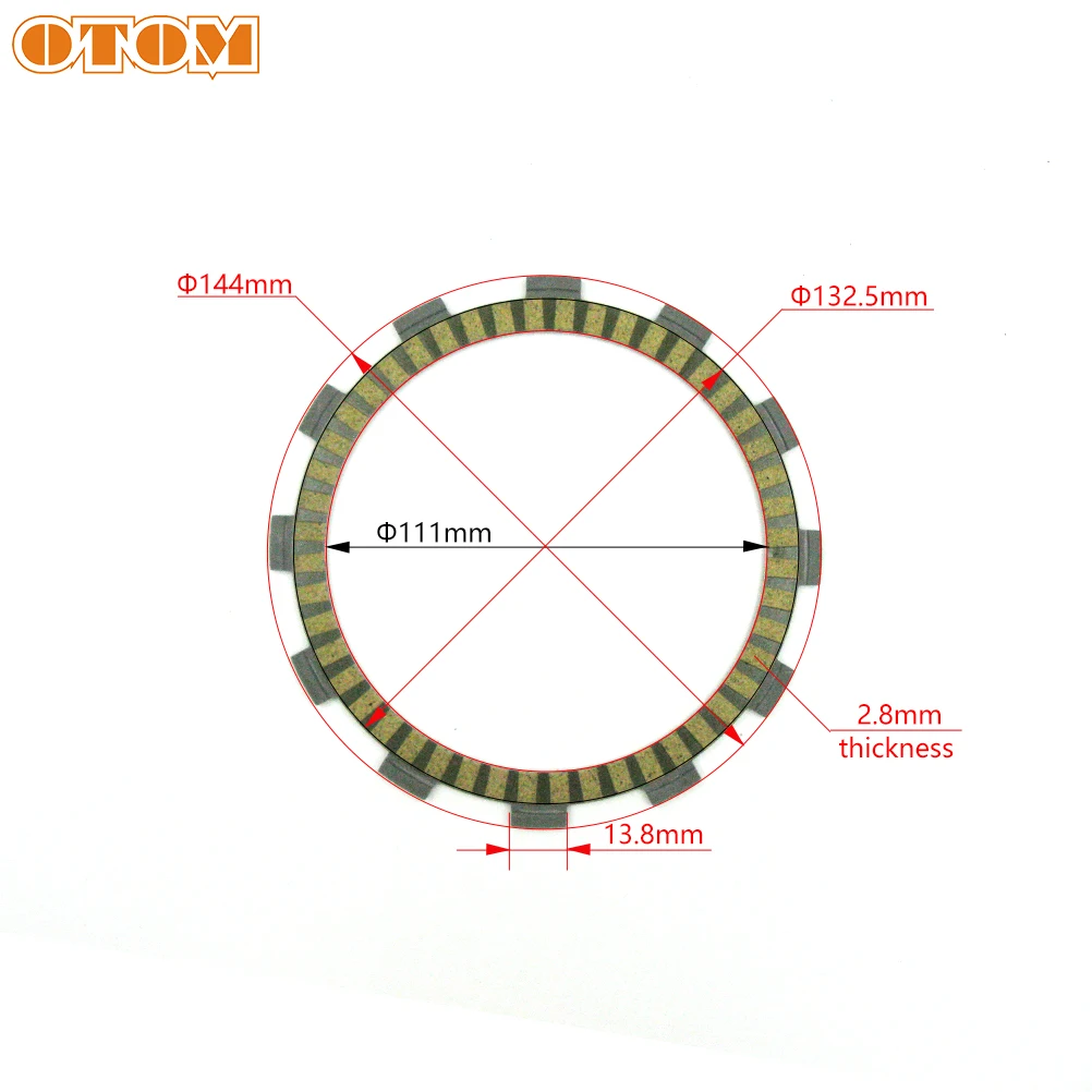 OTOM МОТОКРОСС 7/8 шт. 111 мм фрикционные пластины сцепления волокнистый материал