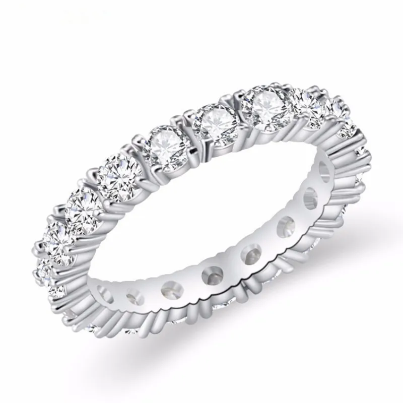 

2020 Luxury Brand Jewelry White Color Inlay Cubic Zirconia Unique Shaped Ring for Women Wedding Engagement Size