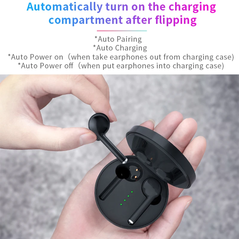 TEBAURRY TWS беспроводные наушники 5,0 Bluetooth наушники бас стерео Беспроводная Спортивная гарнитура для samsung Xiaomi iphone