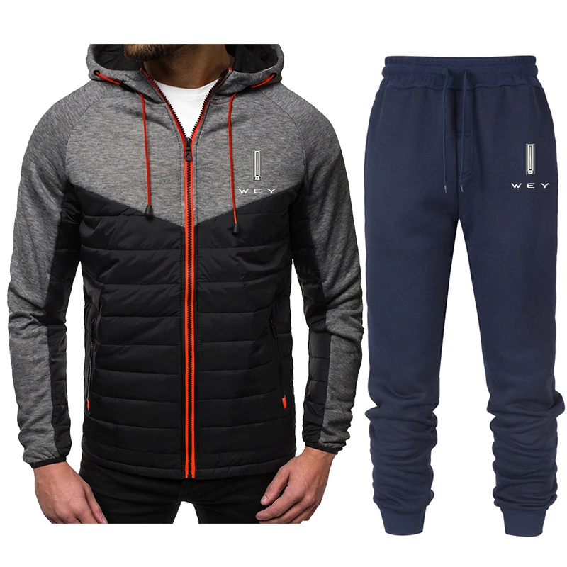 

Men's suit WEY car sportswear track 2021 men zipper sports hoodie pants suits casual jacket sportswear men hoodies