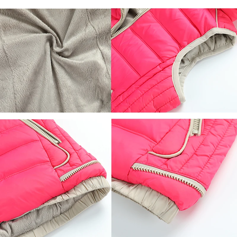 

KOCMOC Waistcoat Detachable Cap Girls Children Outerwear Winter Cotton Coats Kids Jacket For Age 8-16 Years Old 53882