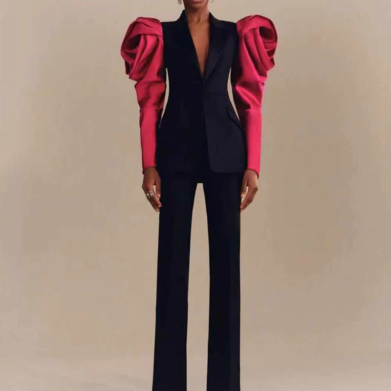 Missord/2021 осенне зимний модный элегантный комплект из двух предметов с пышными