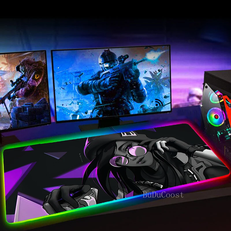 

RGB Valorant Mouse Pad XXL 90x30 Gaming Mause Pad 60X30 Mousepad Podkladka Pod Mysz Rubber No-slip with Backlit Tapis De Souris
