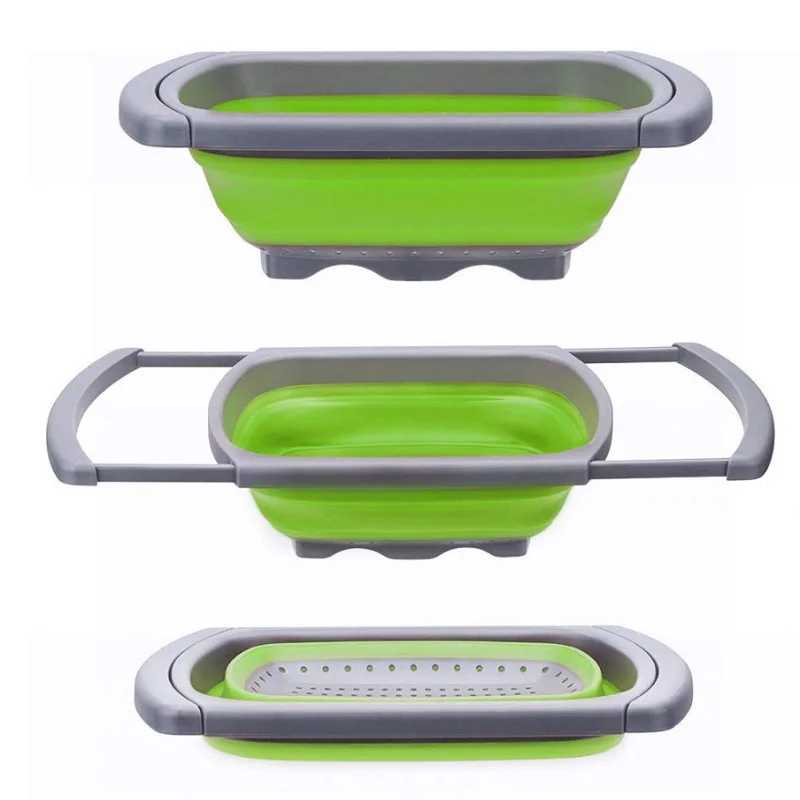 Кухонные аксессуары гаджеты инструмент складная сливная корзина для фруктов и