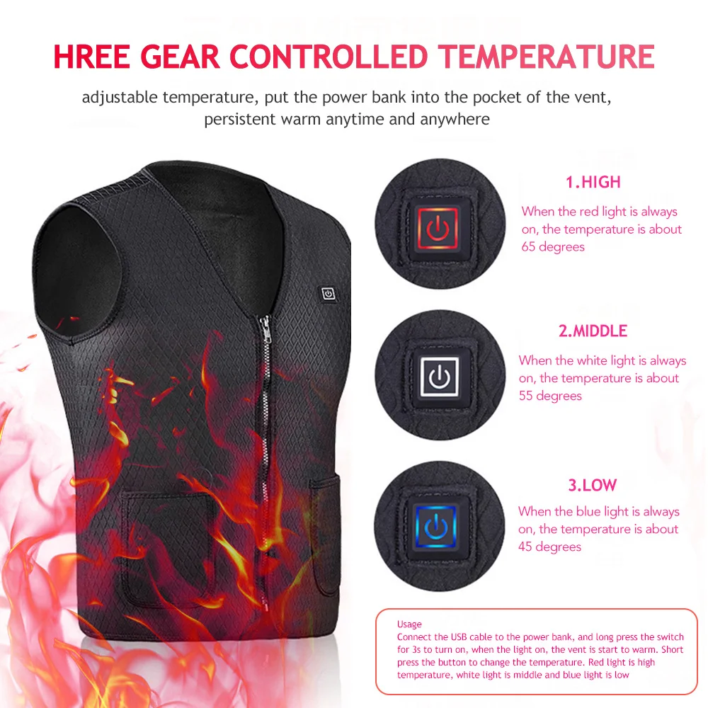 Универсальный уличный мотоциклетный жилет с USB подогревом куртка для мужчин и