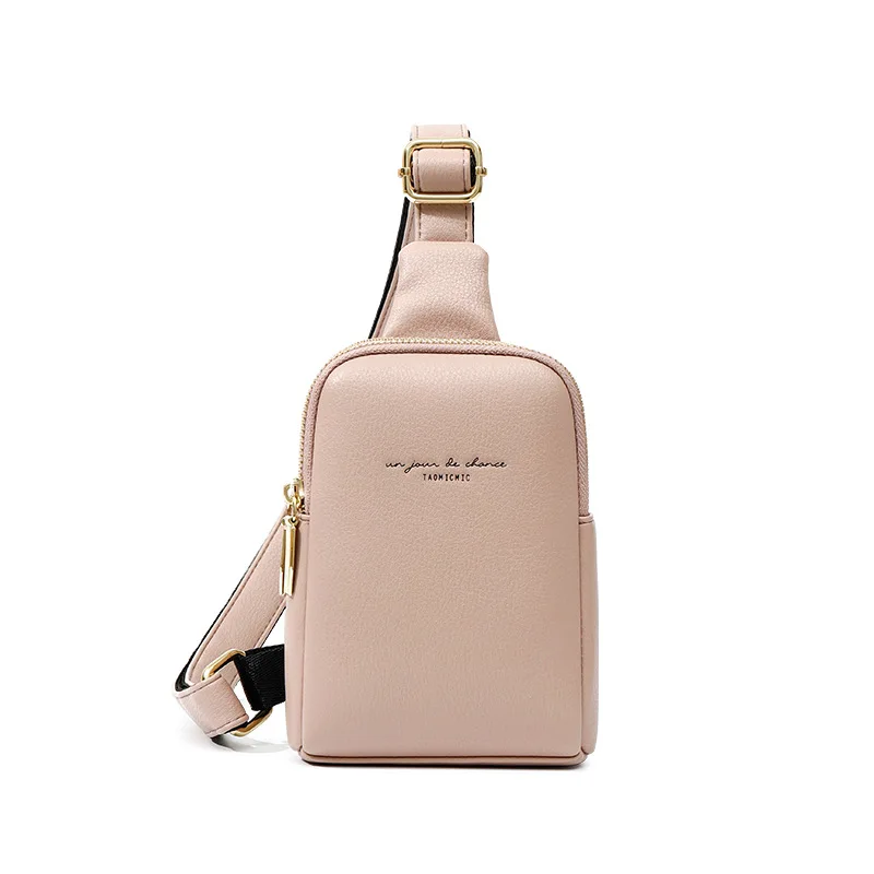 

Women's Chest Pack Bag PU Leather mall Chest Bags Outdoor Sports Crossbody Bag Female