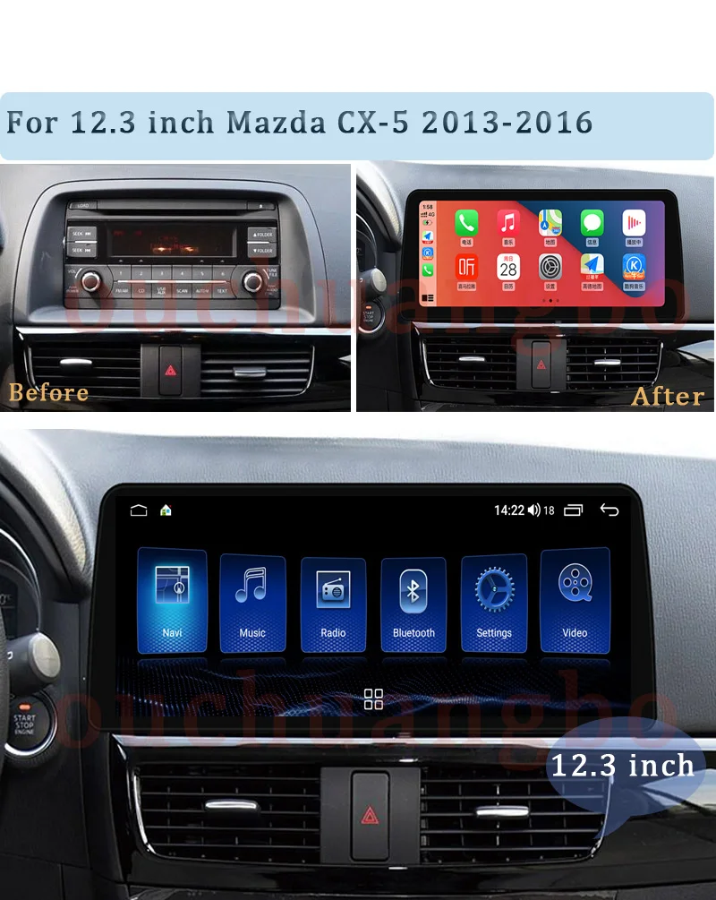 구매 Ouchuangbo 4G 자동차 라디오 GPS 헤드 유닛 12.3 인치 Mazda CX-5 2013-2016 올인원 무선 Carplay 6GB 128GB Blu-ray Android 10 스테레오