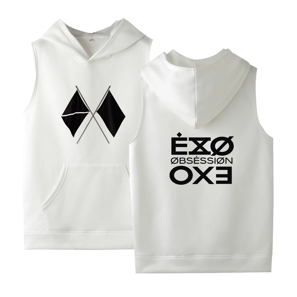Толстовка с капюшоном EXO для мужчин и женщин без рукавов флисовая уличная