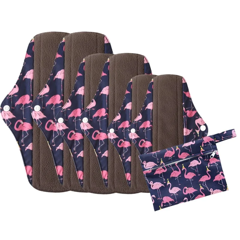 Многоразовые прокладки из бамбукового угля гигиенические для мам менструальные