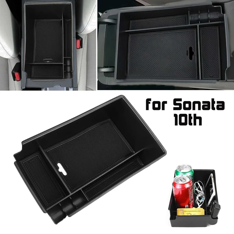 

Car Central Armrest Storage Box Center Console Organizer Tray Storage Box Holder for Hyundai Sonata DN8 10Th 2020 2021