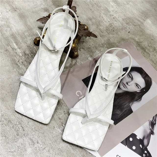 Сандалии женские на плоской подошве Фетиш-сандалии ремешок платформе пикантные