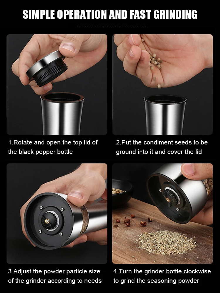 

Electric Pepper Grinder Salt And Pepper Mills Spice Grinder molinillo pimienta Pepper Mill Kitchen Accessories