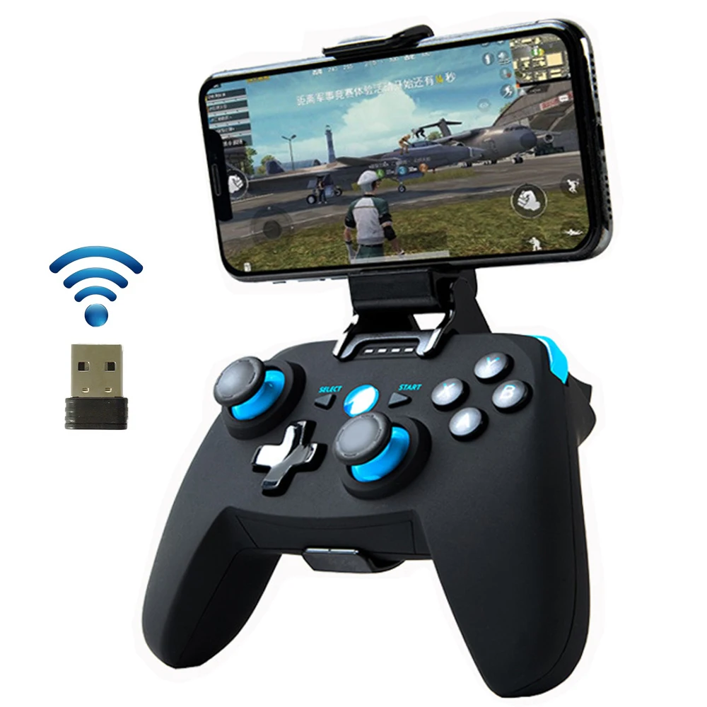 

Беспроводной игровой джойстик, универсальный геймпад с USB-приемником, держатель для телефона, поддержка Bluetooth для планшета, телефона, ПК, дет...