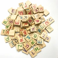 300pcs wooden english letter set word scrapbooking wood letters number alphabet tile letter block home diy crafting