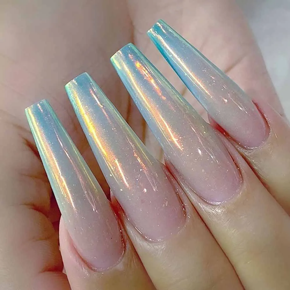 1 г/кор. Прозрачные голографические блёстки для ногтей зеркальные неоновые