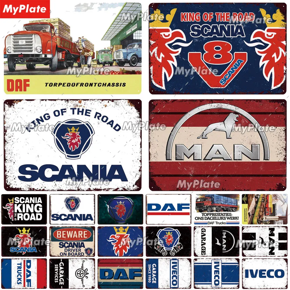 Грузовик металлический знак винтажная табличка SCANIA жестяная вывеска Настенный