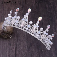 janevini 2019 luxury rhinestone bridal gold crystal tiaras and crowns headband beaded princess hair jewelry wedding accessories