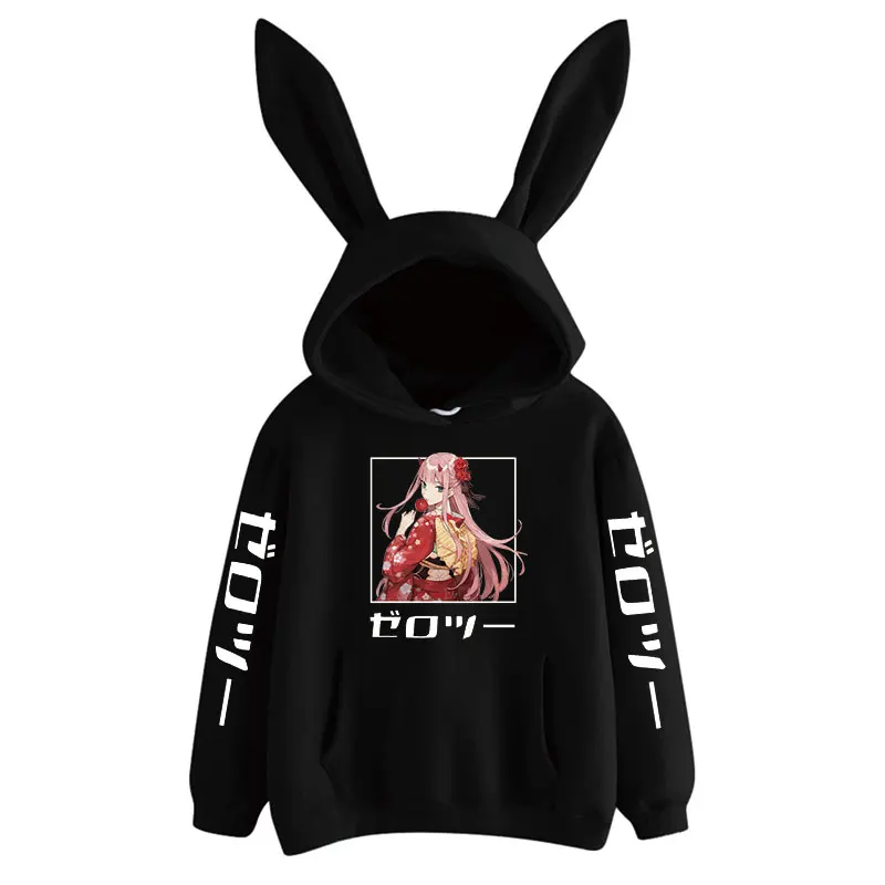 

Толстовка с капюшоном zero two Harajuku для женщин и девушек, милый кролик для косплея DL12