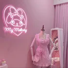 Индивидуальная Милая аниме светодиодная неоновая вывеска My Melody, светильник, декор для комнатной комнаты, настенный подарок для девочки, день рождения, домашняя комната, спальня, неоновая