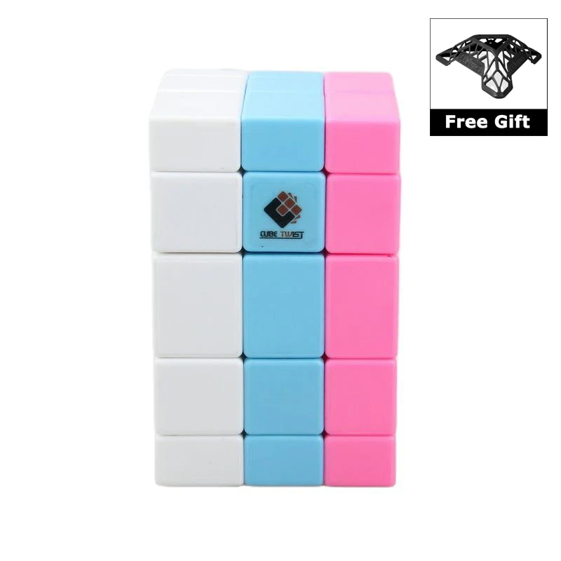 

CubeTwist Siamese Conjoined Tricolor 3X3X5 Mirror Magic Cube Bump Speed Puzzle 335 Cube Educational Toys for Kids with Bracket