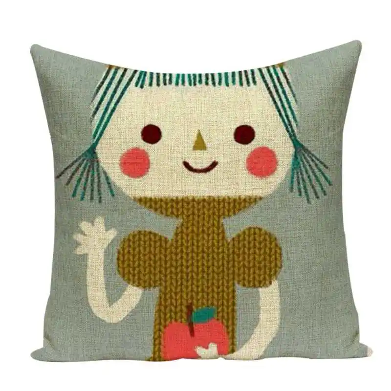 Льняная наволочка с принтом для маленькой девочки декоративные подушки в виде