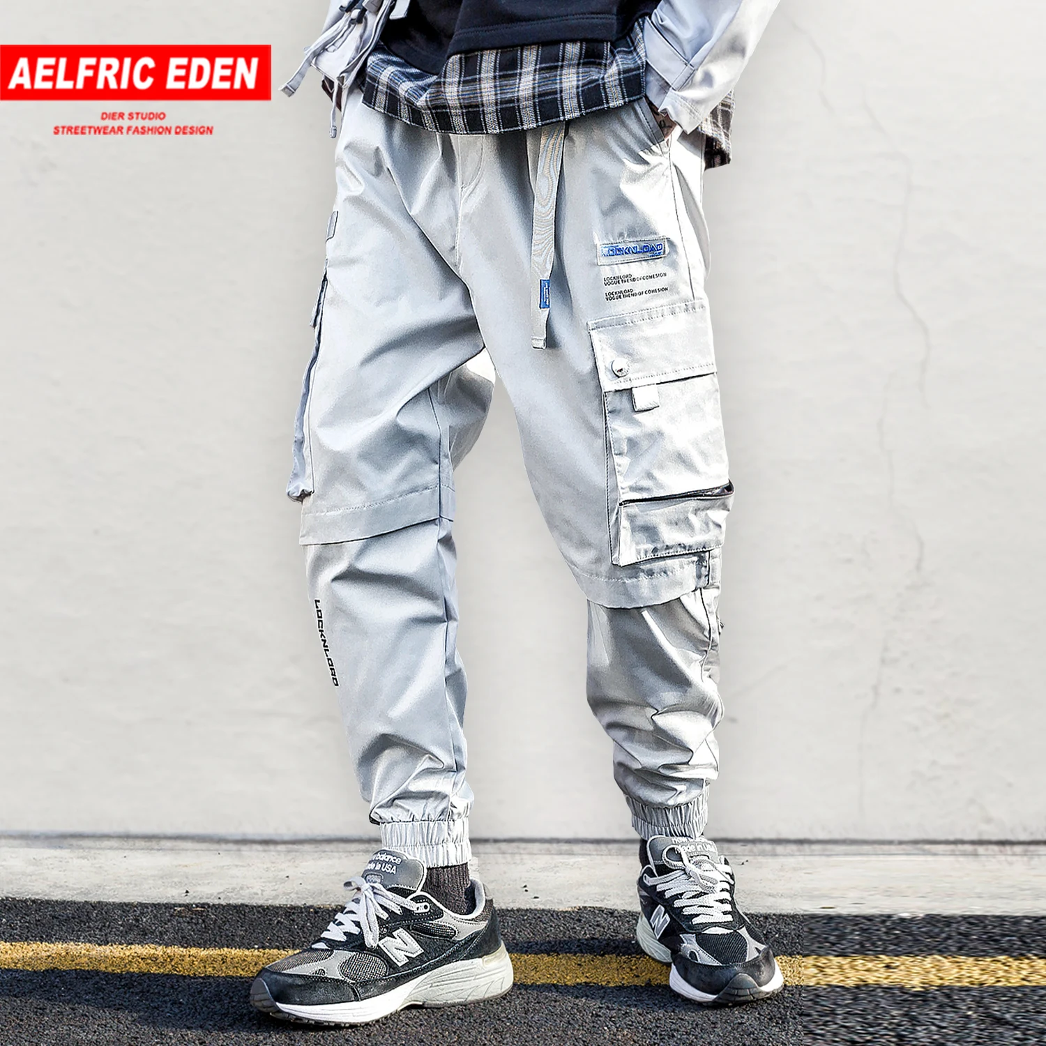 Aelfric eden с буквенным принтом Карманы Мужские Гарем карго Брюки 2019 модные Harajuku Хип