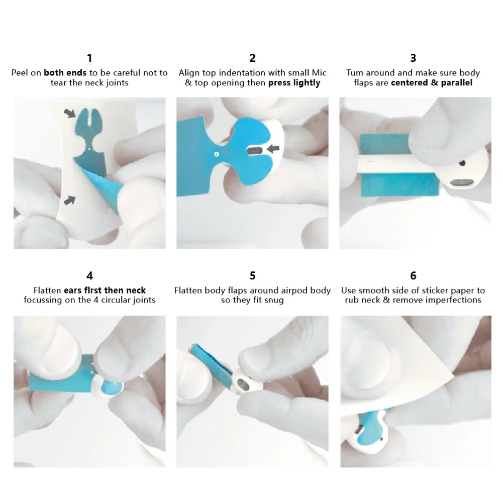 

Universal Solid Color PVC Adhesive Bluetooth Earphone Sticker Decal Skin for Apple AidPods