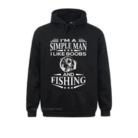 im a simple man i like boobs and fishing funny oversized hoodie sweatshirts fashionable hoodies clothes for women black