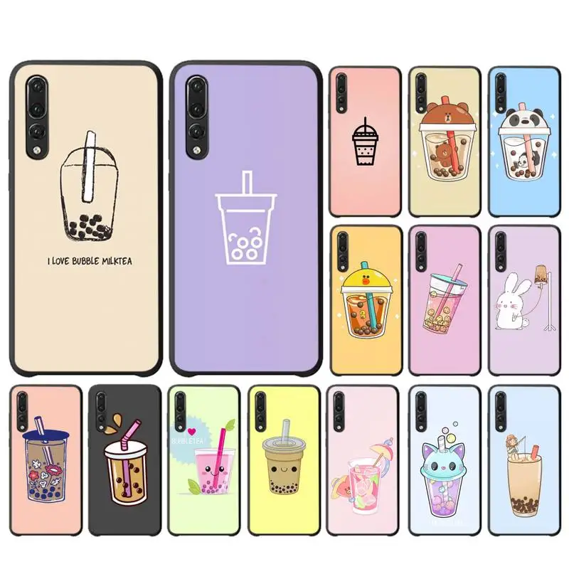 

FHNBLJ Milk Tea Phone Case for Huawei P30 40 20 10 8 9 lite pro plus Psmart2019