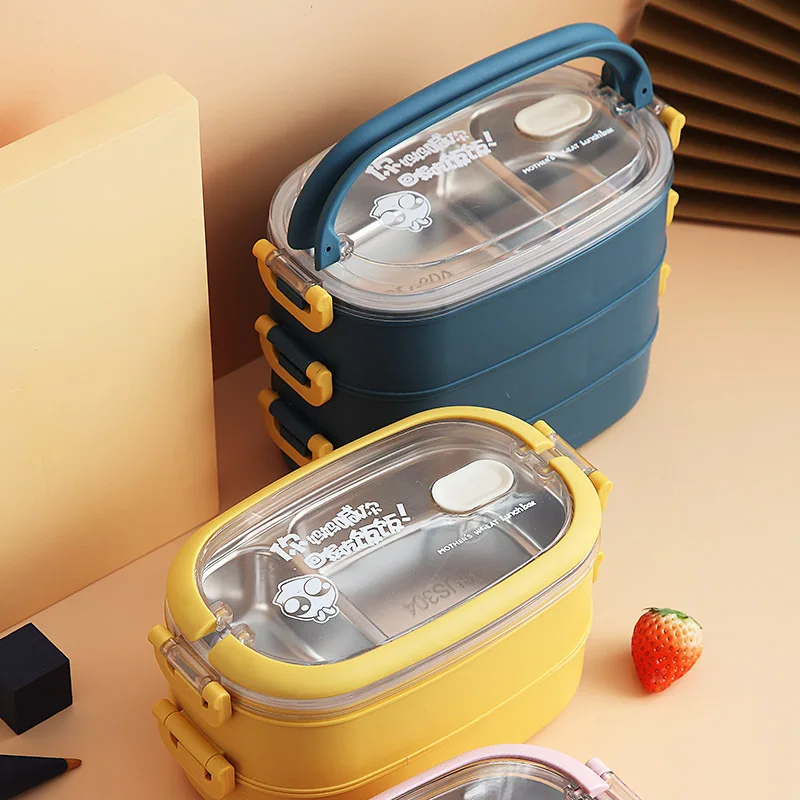 Изолированные контейнеры Bento из нержавеющей стали для детей многослойные