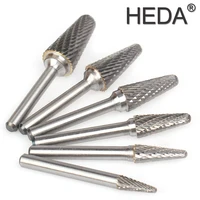 6 16mm lx series tungsten carbide burr bit yg8 alloy rotary files round shank engraving heads hand tools sets for grinding metal