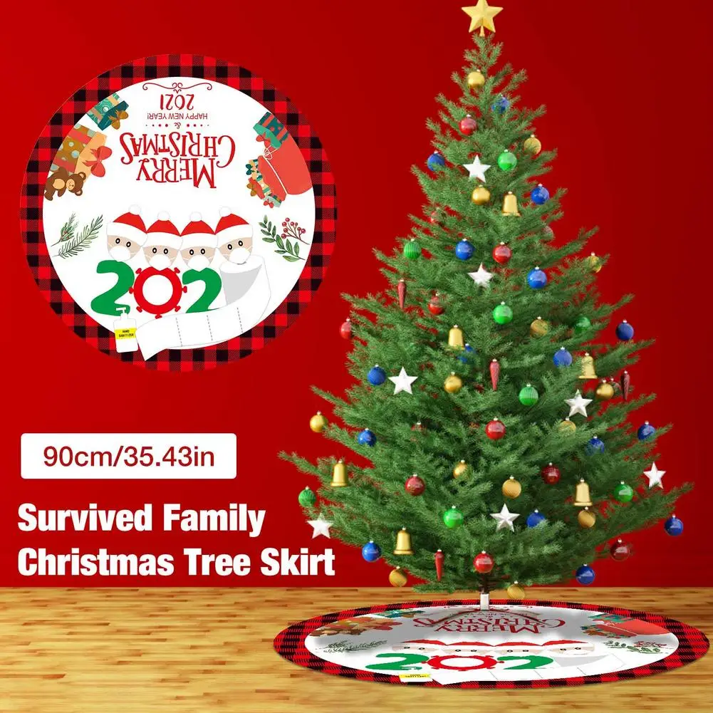 

Christmas Tree Skirt Survived Family Pattern Christmas Tree Mat