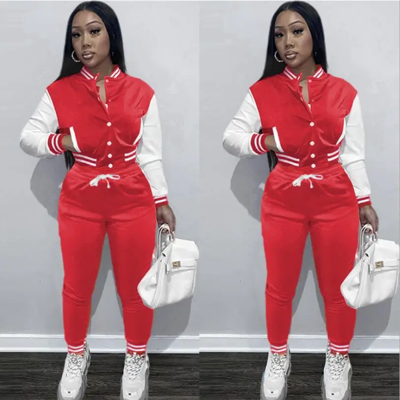 

Women two piece pants set Lady varsity jacket Suits Stripe Outfits For Woman Sweatsuit Desinger Tracksuit Sport Joggers Clothes