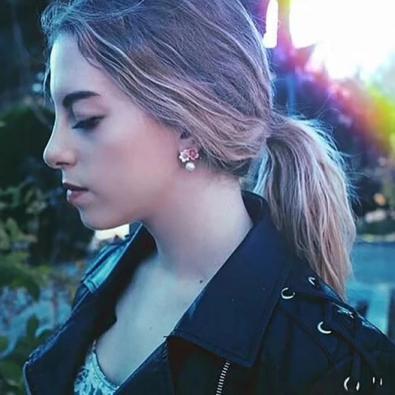 Женские серьги гвоздики с эмалью BOEYCJR винтажные ручной работы цветком и