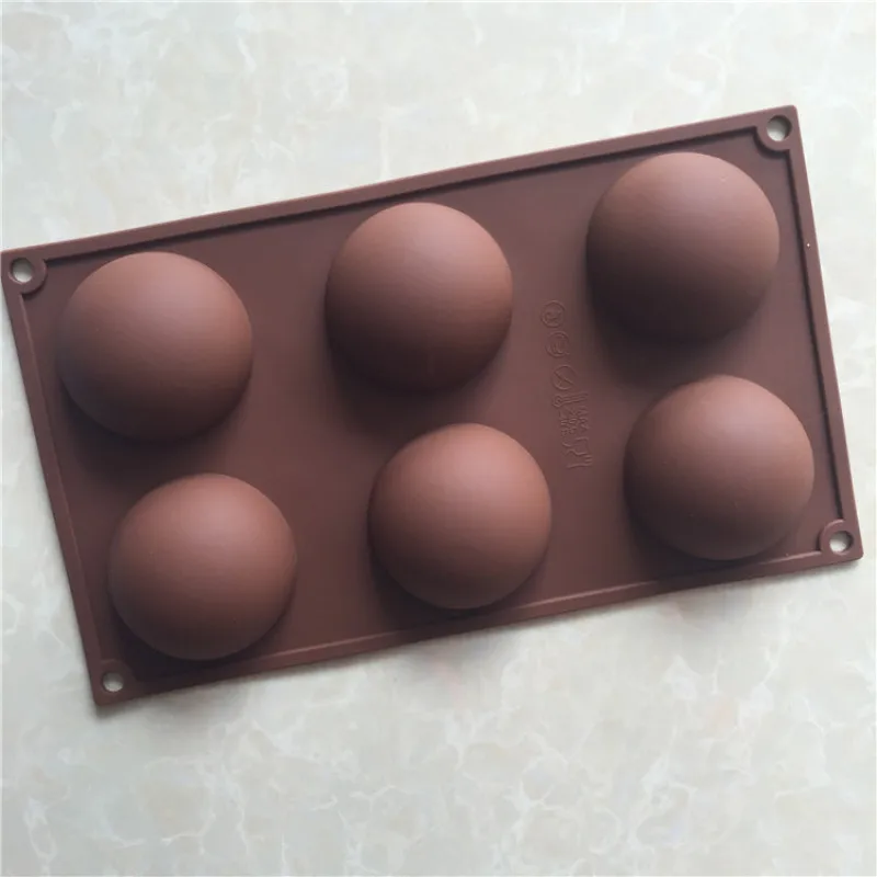 

2 pc 6 Even Cake Mold Round Shape Jelly Pudding Baking Mold Large Domed Shaped Cake Mold DIY Silicone Hemispherical Chocolate