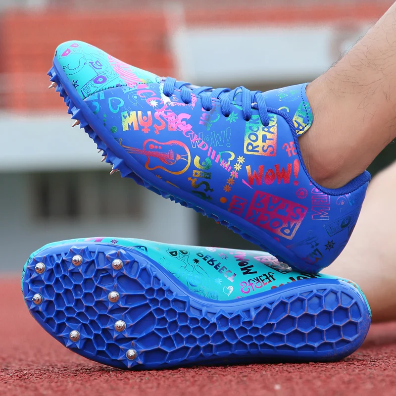

Fashion Men Women Breathable Spikes Trainers Teenager Training Nail Footwear Sneakers 2021New Professional Track and Field Shoes