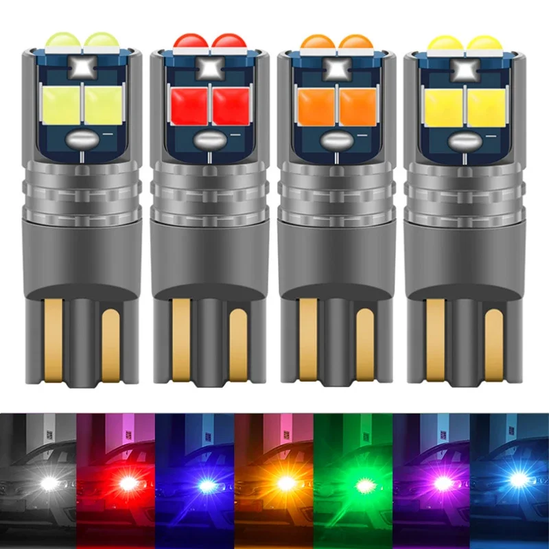 

1pcs T10 W5W 194 168 Car LED Light 3030 10SMD Canbus Error Free Auto Interior Side Turn Bulb Lamp Amber Yellow Oragne 12-24V DC